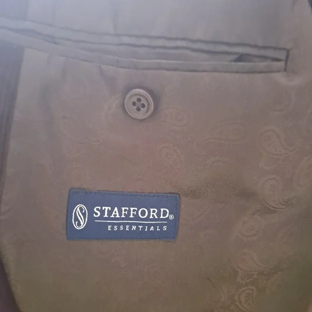 Stafford Brown Corduroy 2-Button Long Sleeve Sports Jacket / Blazer - Size 42S